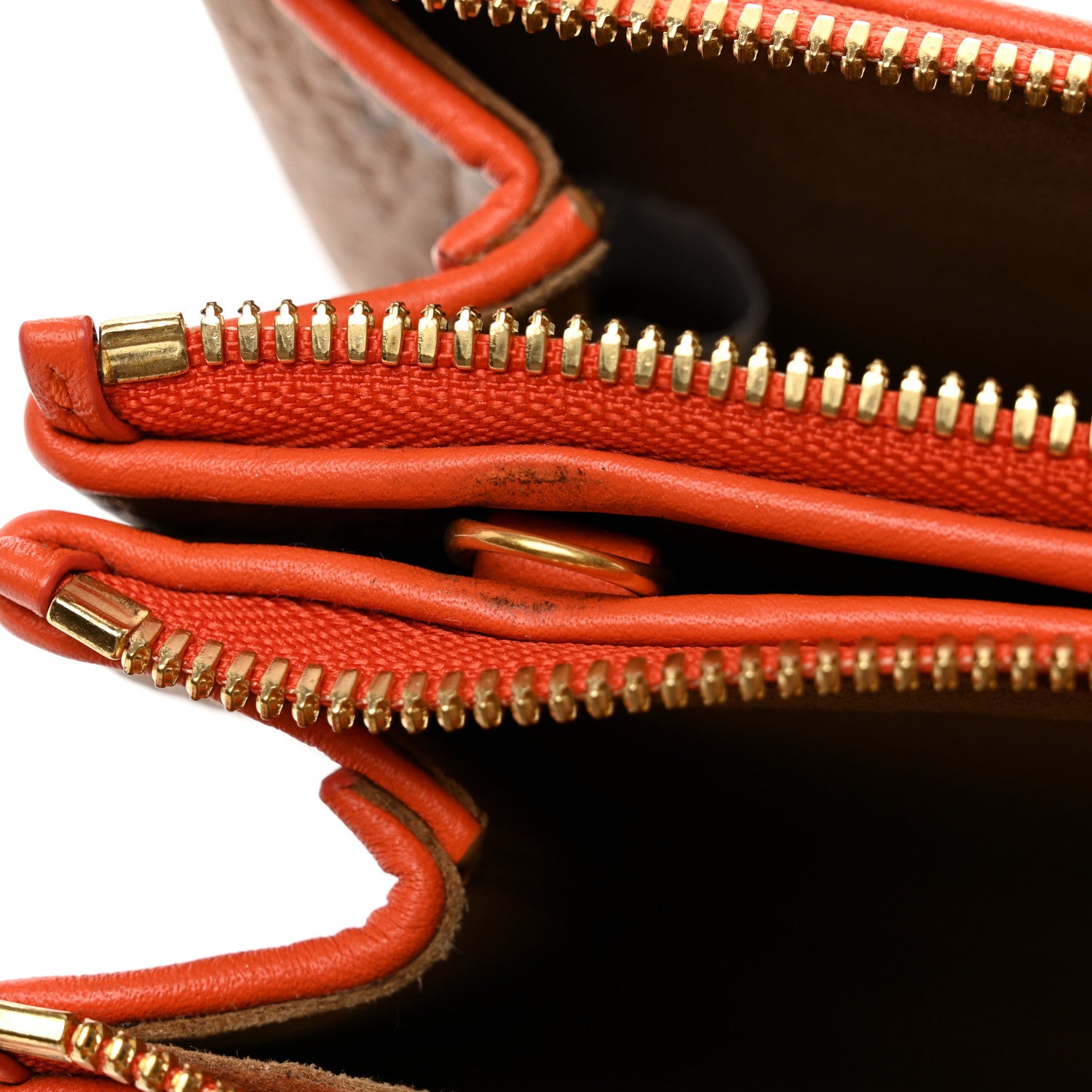 MCM Visetos Patent Mina Crossbody Pouch Cognac Orange 9 of 11