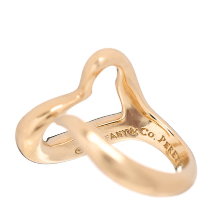 Tiffany 18K Yellow Gold Medium Elsa Peretti Open Heart Ring 49 5 5 of 5