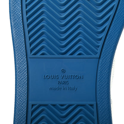 Louis Vuitton Calfskin Monogram Mens Rivoli High Top Sneakers 9 Blue 8 of 9