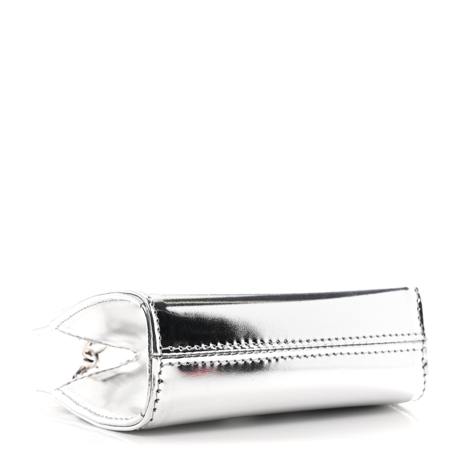 Salvatore Ferragamo Metallic Brushed Calfskin Micro Wanda Top Handle Bag Argento 4 of 12