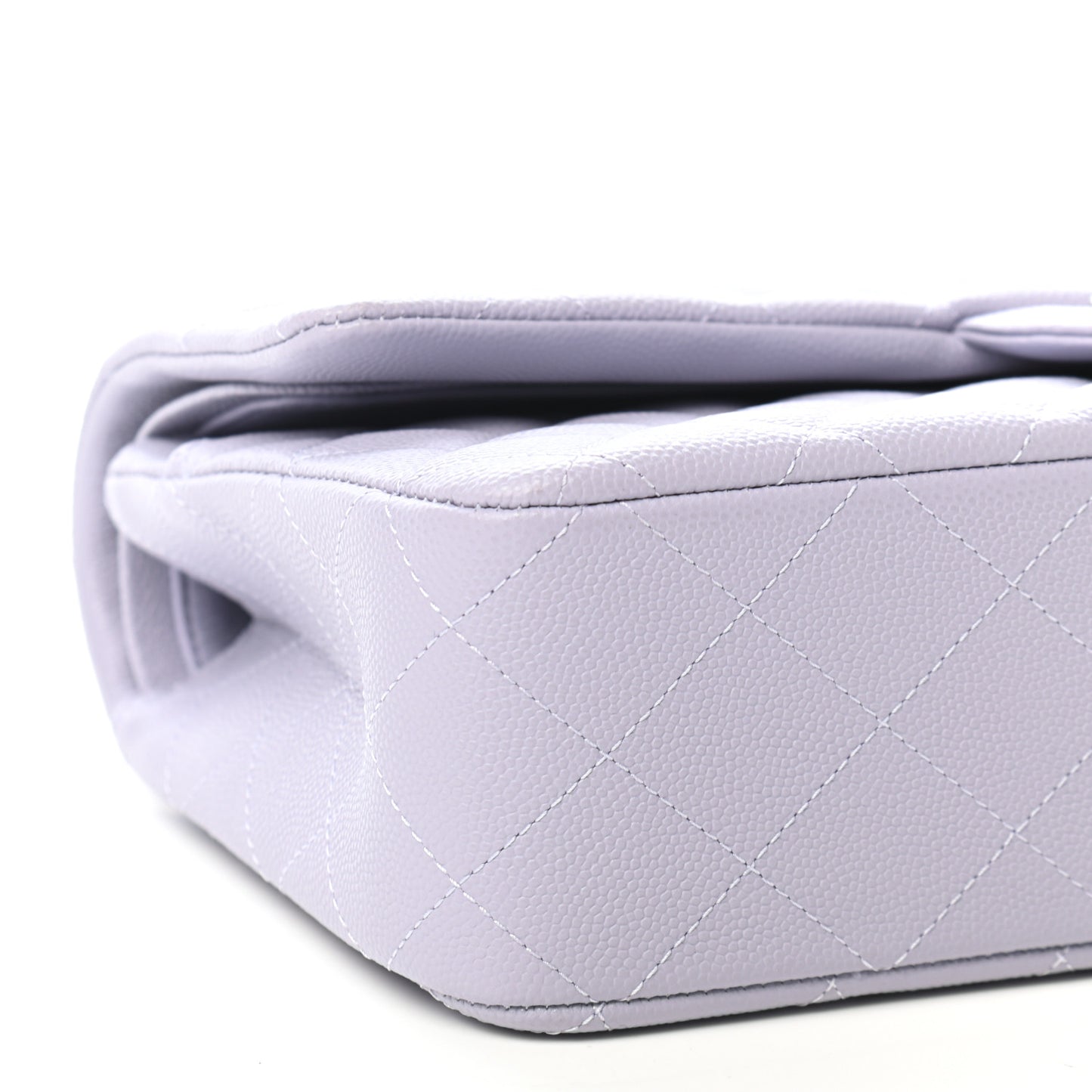 Caviar Quilted Medium Double Flap Light Purple