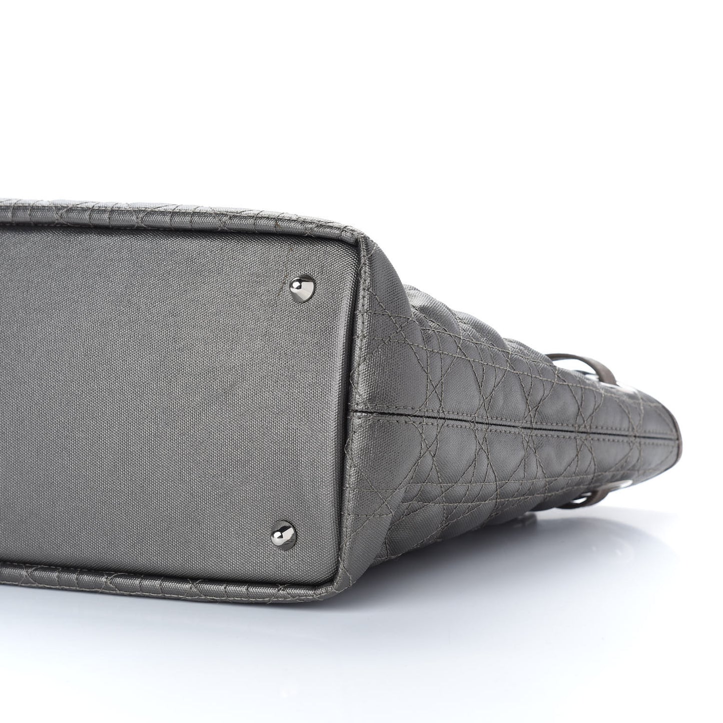 Coated Canvas Cannage Medium Panarea Tote Grey