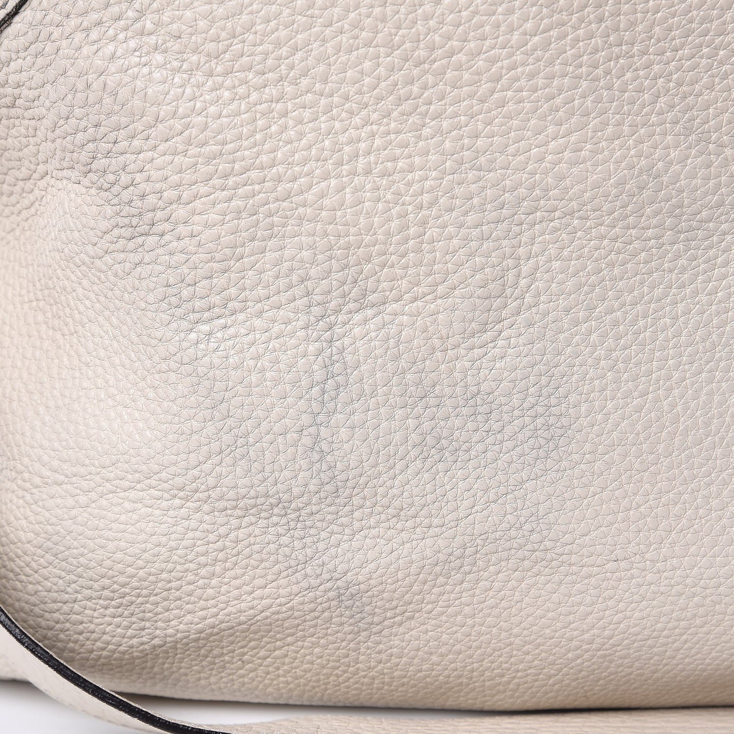 Pebbled Calfskin Twill Medium Top Handle Satchel White