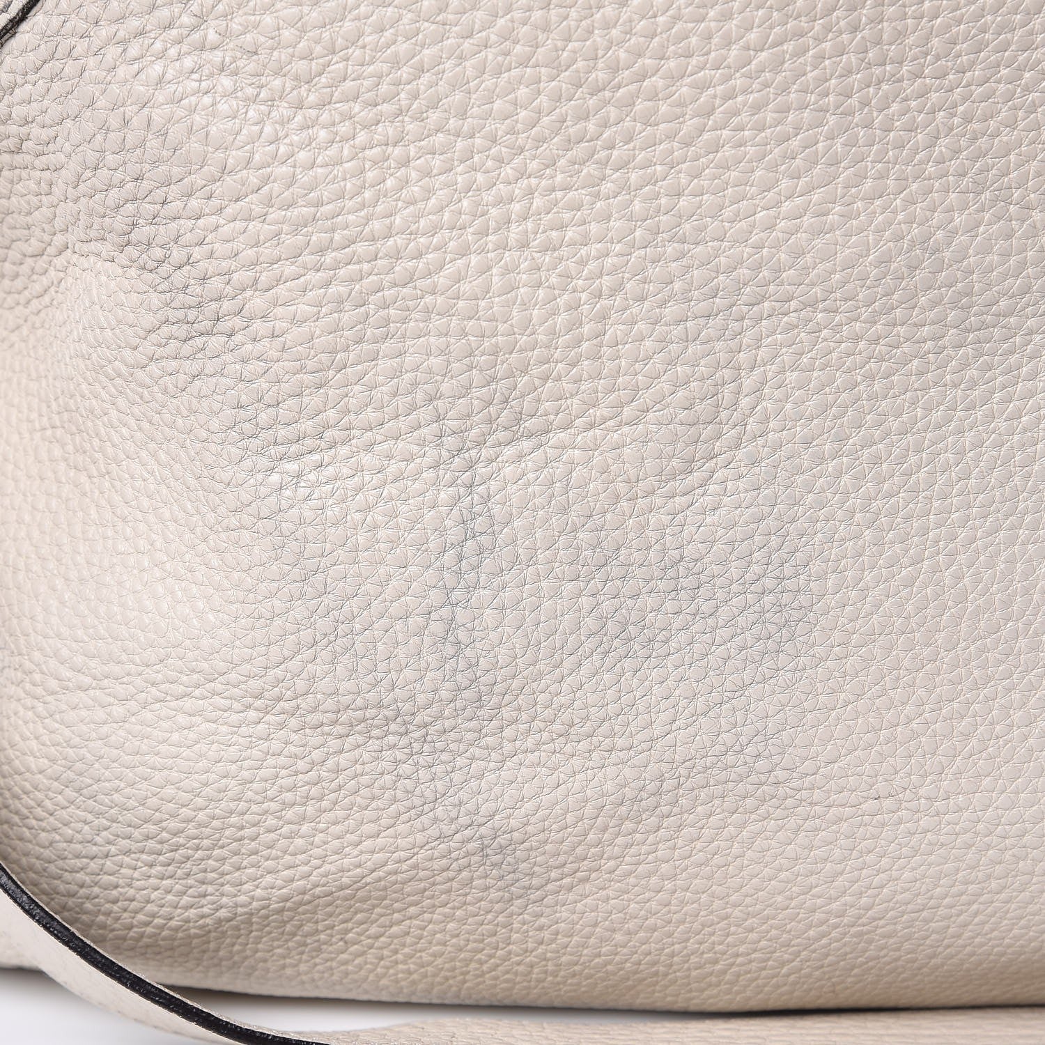 Gucci Pebbled Calfskin Twill Medium Top Handle Satchel White 11 of 19