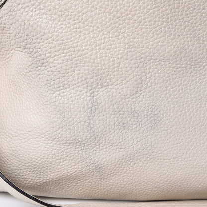 Gucci Pebbled Calfskin Twill Medium Top Handle Satchel White 11 of 19