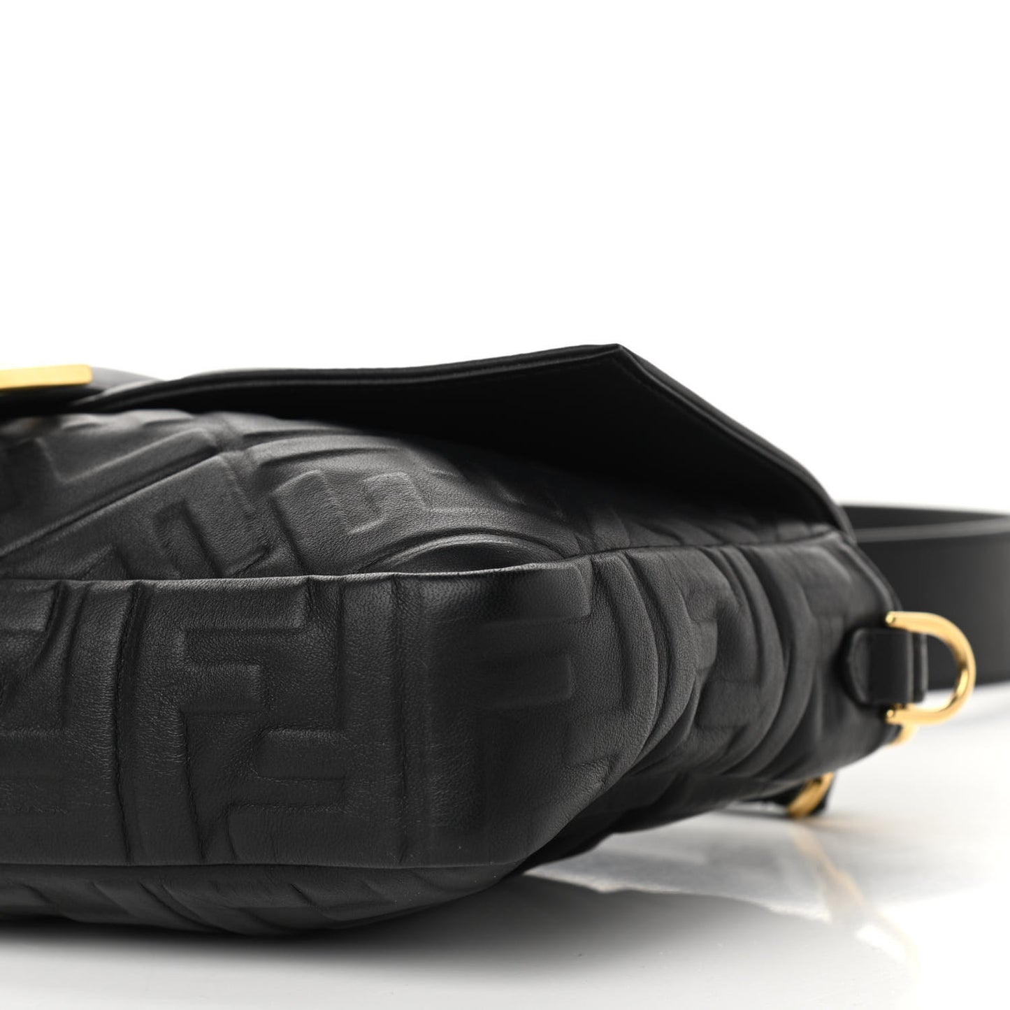 Nappa FF 1974 Embossed Large Baguette Black