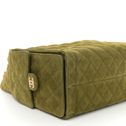 Chanel Suede Quilted Medium Chanel 25 Handbag Khaki 10 of 11