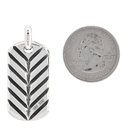 David Yurman Sterling Silver 35mm Chevron Tag Pendant 2 of 3