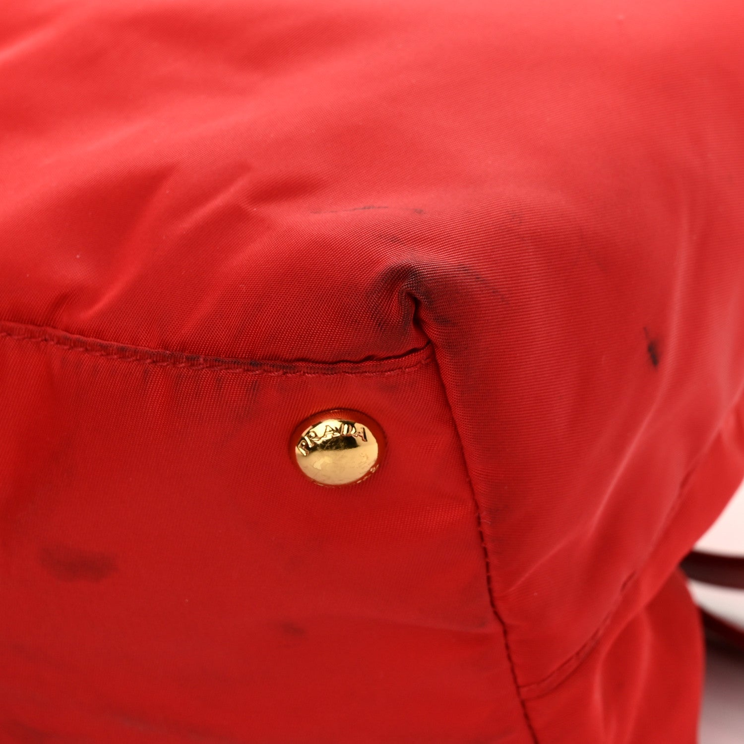 Prada Tessuto Nylon Saffiano Tote Rosso 12 of 12
