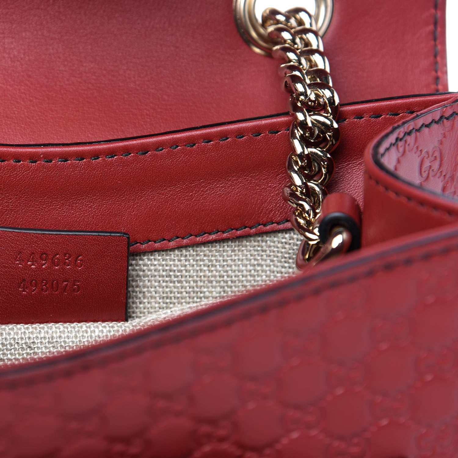 Gucci Soft Microguccissima Mini Emily Chain Shoulder Bag Rosso 9 of 10