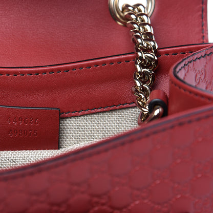 Gucci Soft Microguccissima Mini Emily Chain Shoulder Bag Rosso 9 of 10