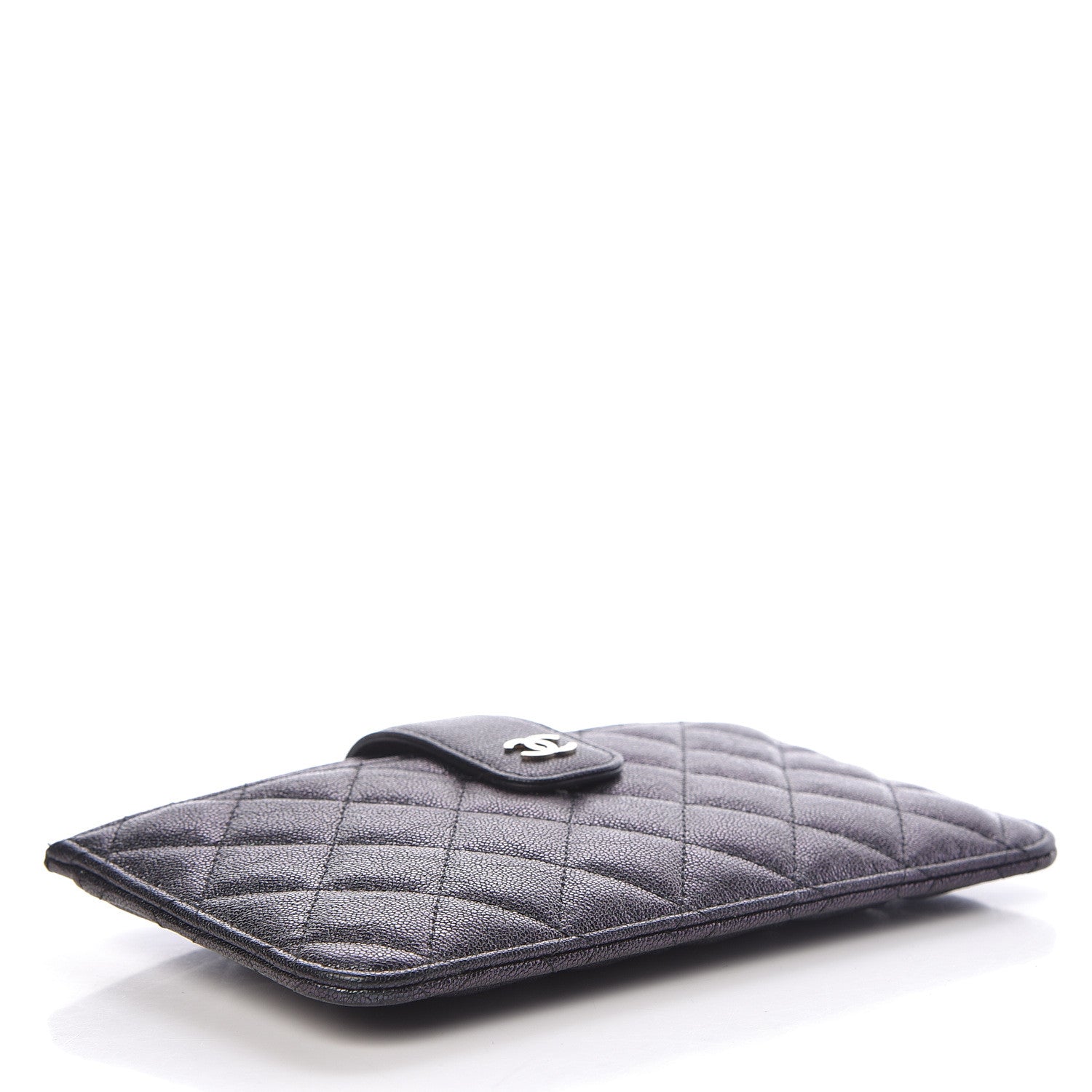 Chanel Iridescent Caviar Quilted Classic Strap Pouch Black 4 of 16