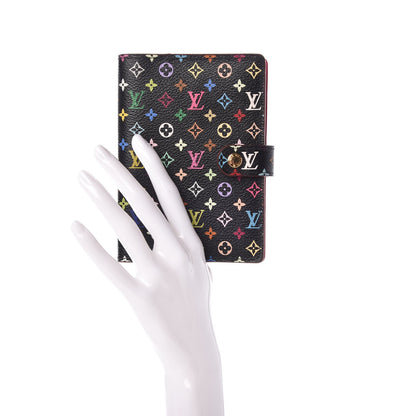 Louis Vuitton Monogram Multicolor Small Ring Agenda Cover Black Grenade 2 of 8