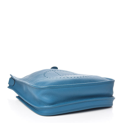 Hermes Taurillon Clemence Evelyne III PM Bleu Izmir 4 of 10