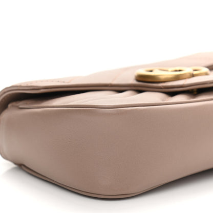 Gucci Calfskin Matelasse Super Mini GG Marmont Shoulder Bag Porcelain Rose 9 of 11