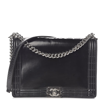 Chanel Glazed Calfskin Large Boy Flap Black 1 of 13