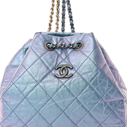 Chanel Iridescent Lambskin Calfskin Small Quilted Gabrielle Backpack Light Purple 8 of 16