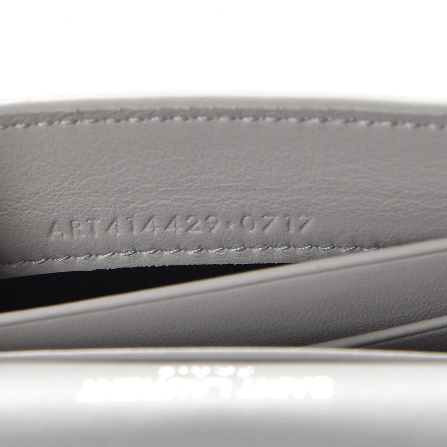 Shiny Calfskin Crocodile Embossed Monogram Envelope Wallet Mouse Grey