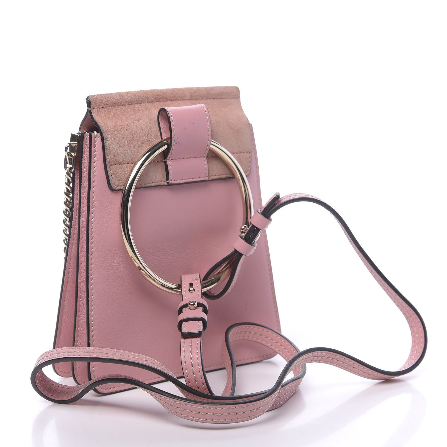 Chloe Suede Calfskin Mini Faye Bracelet Bag Washed Pink 3 of 11