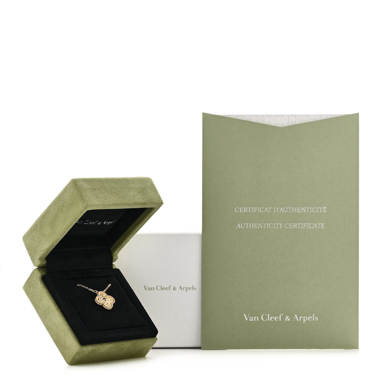 VAN CLEEF & ARPELS 18K Yellow Gold Vintage Alhambra Pendant Necklace