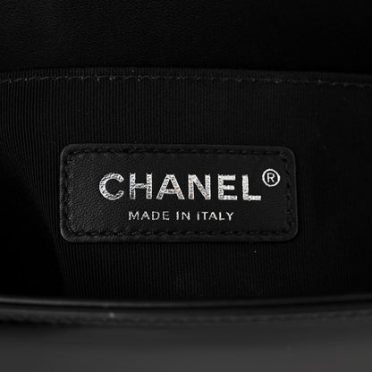 Chanel Patent Glitter PVC Chevron Quilted Small Boy Flap Black Silver 6 of 10