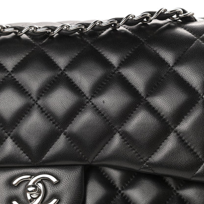 Chanel Lambskin Quilted Jumbo Double Flap Black 13 of 16