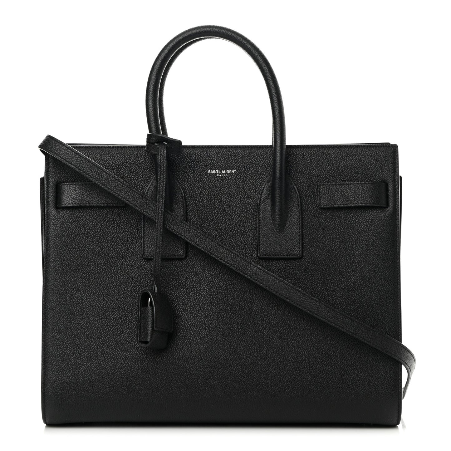Grained Calfskin Small Sac De Jour Black