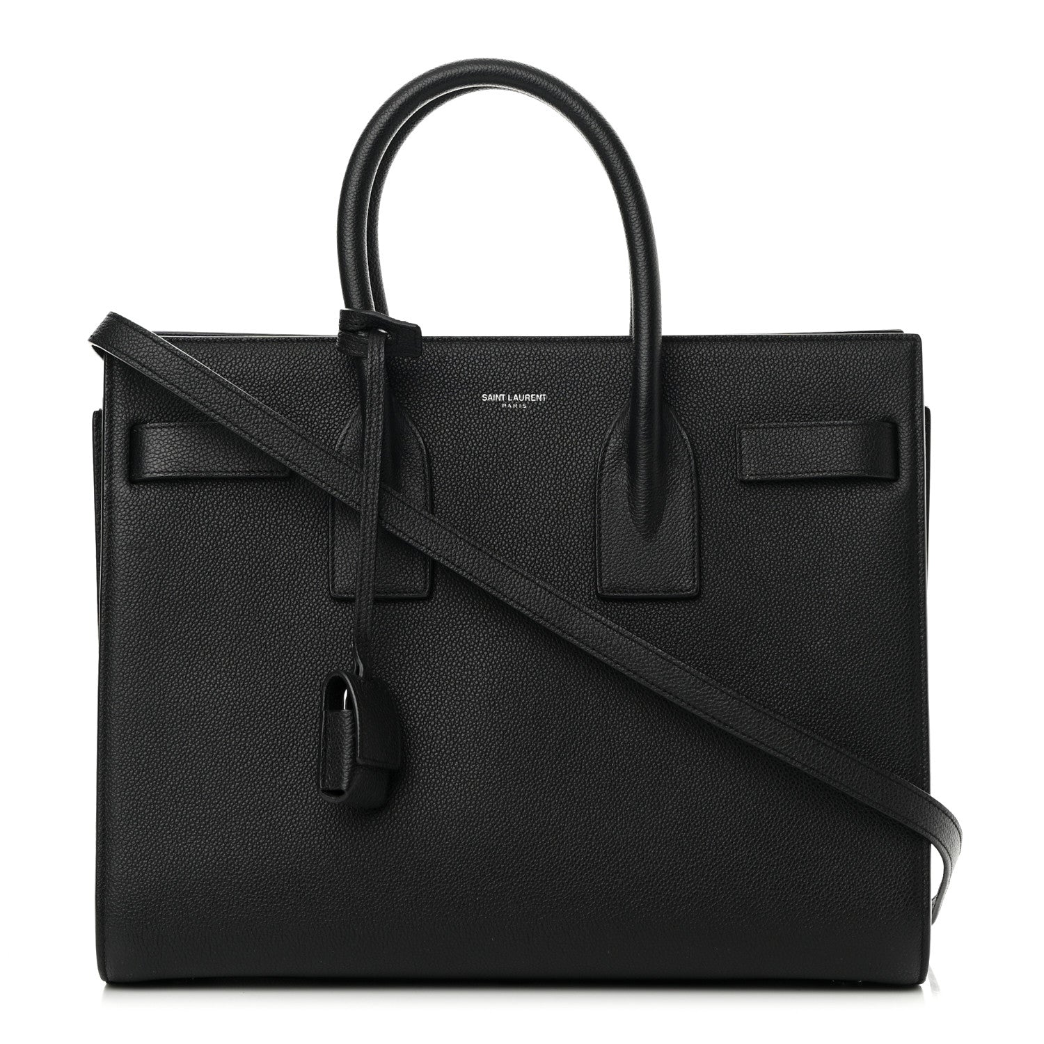Saint Laurent Grained Calfskin Small Sac De Jour Black 1 of 12
