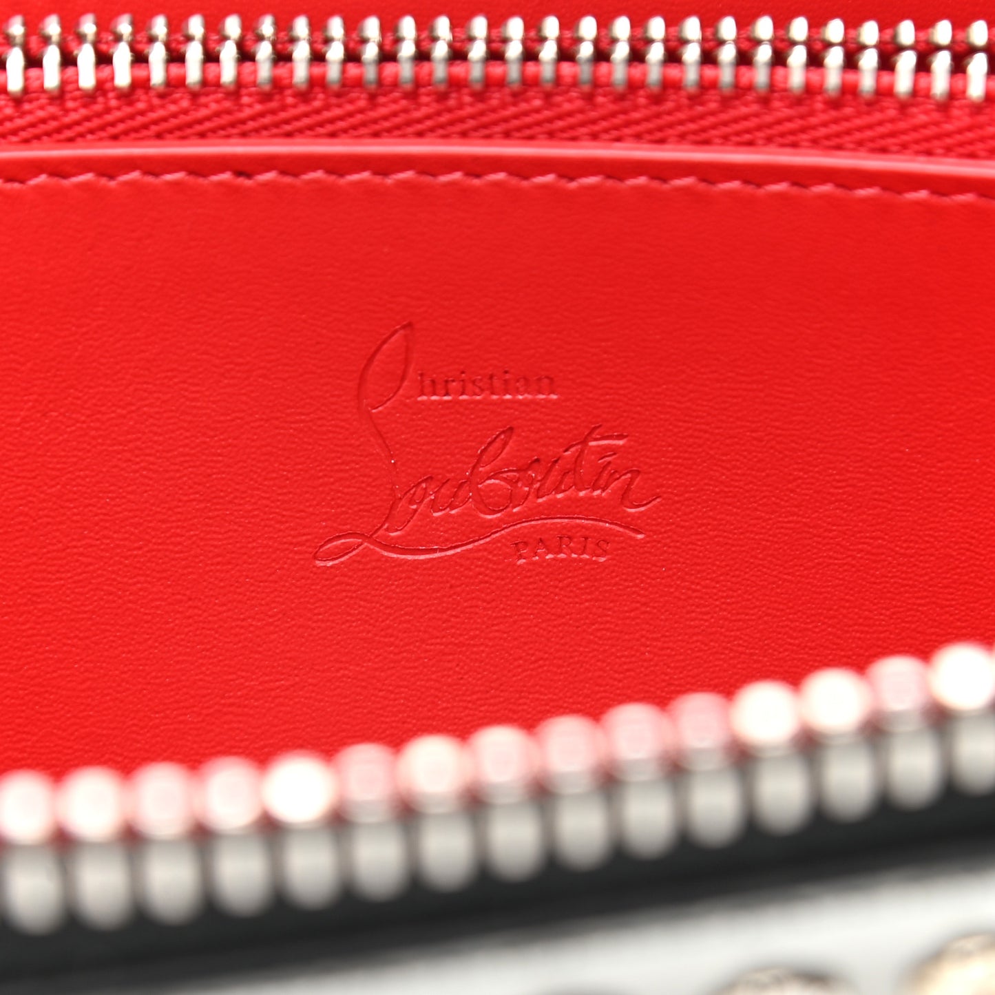 Metallic Specchio Panettone Spiked Zip Around Wallet Silver