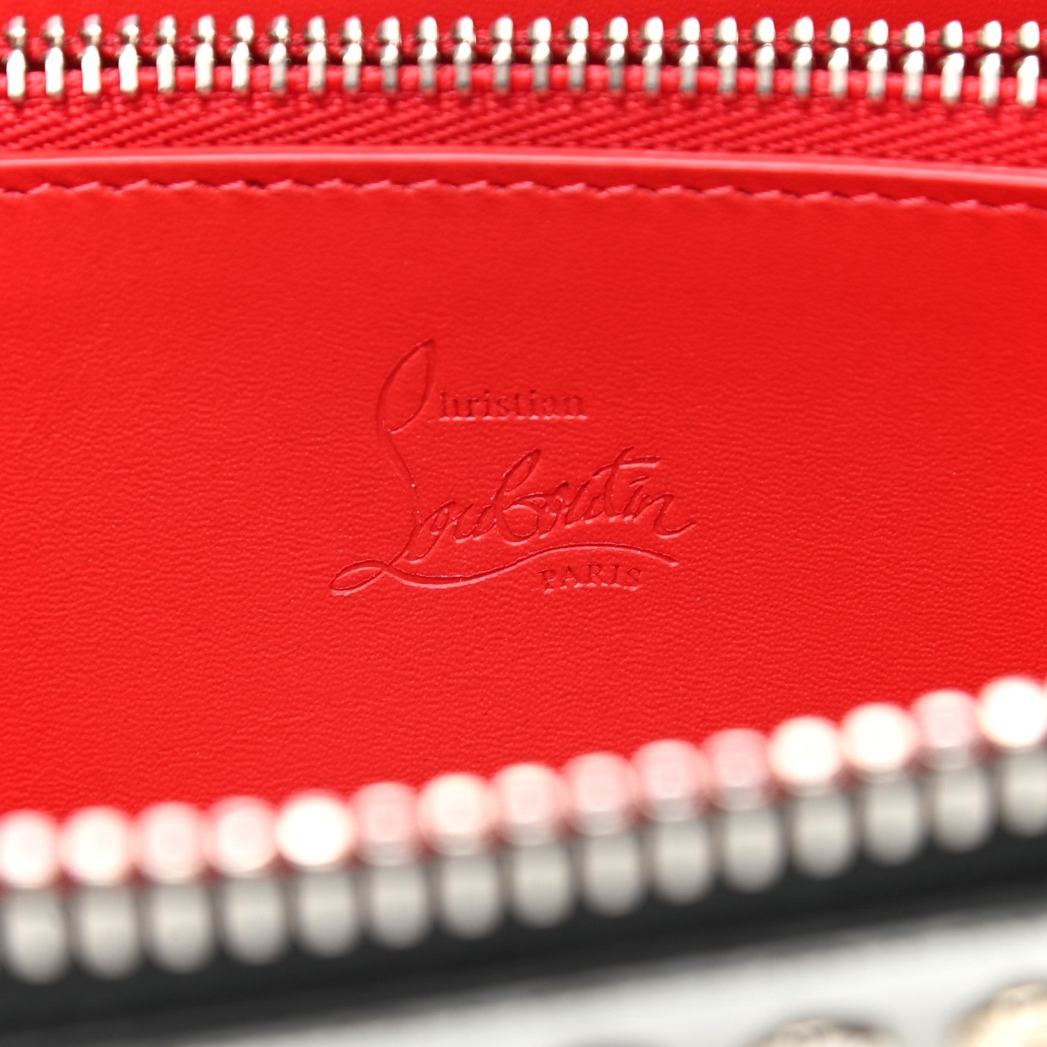 Christian Louboutin Metallic Specchio Panettone Spiked Zip Around Wallet Silver 6 of 7