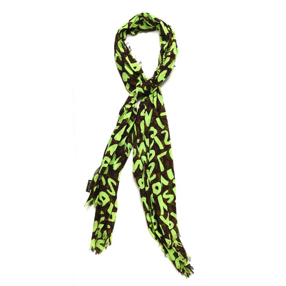 Louis Vuitton Cotton Graffiti Pareo Green 1 of 5