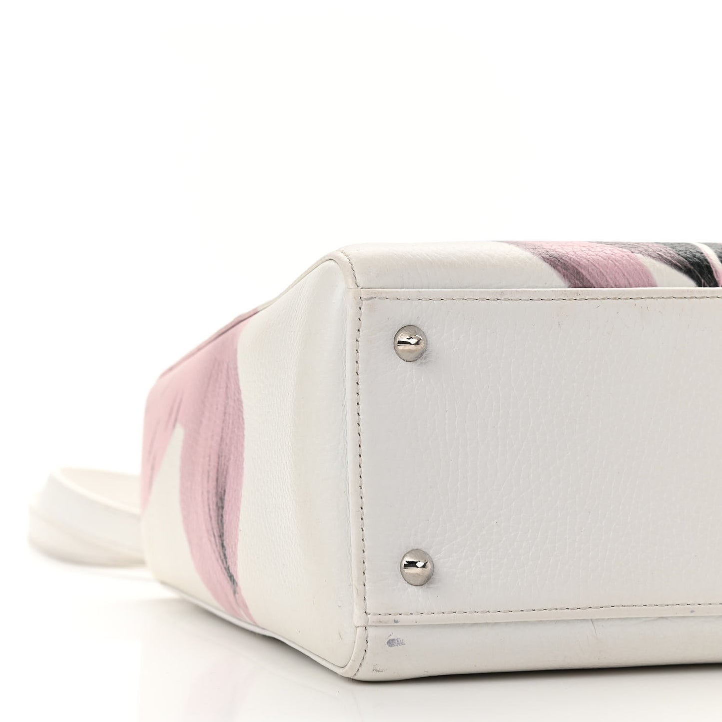 Deerskin Floral Printed Medium Lady Dior White