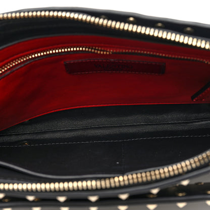Valentino Garavani Nappa Rockstud Spike Side Slip Zip Clutch Black 5 of 6