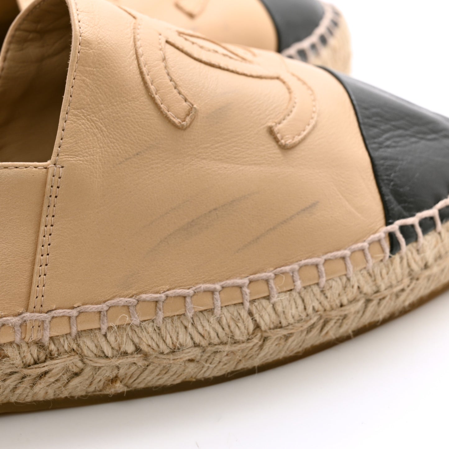 Lambskin CC Espadrilles 40 Beige Black