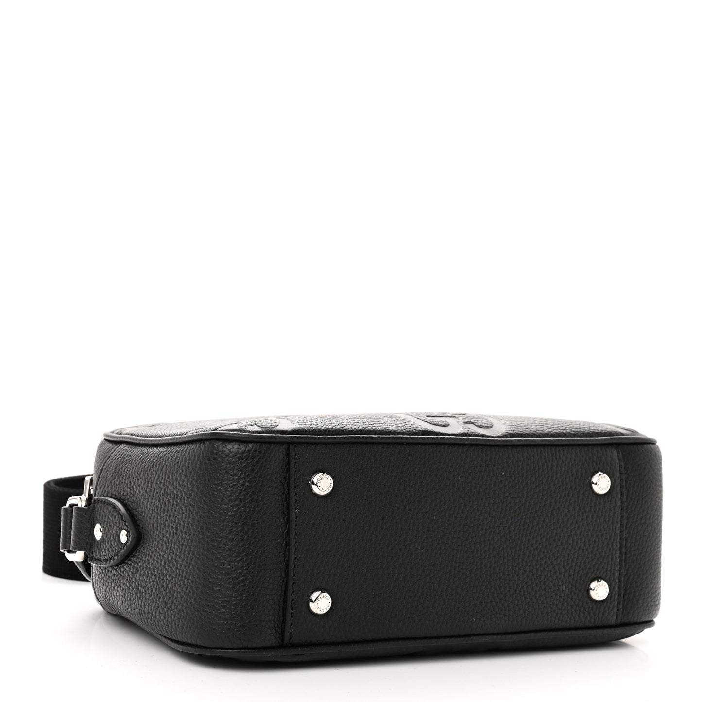 Piuma Calfskin Jumbo GG Embossed Medium Messenger Bag Black