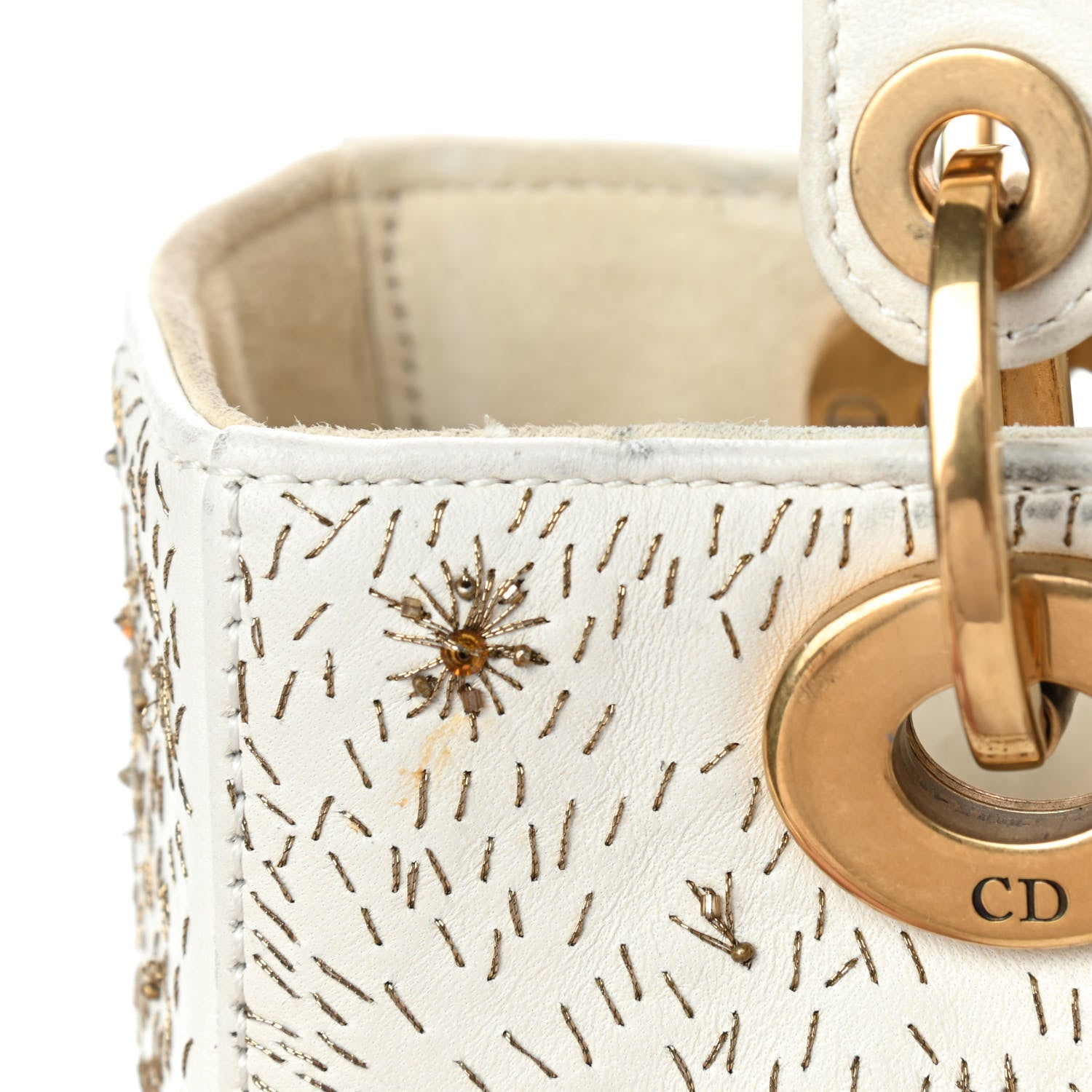 Christian Dior Smooth Calfskin Embroidered The Moon in My Eyes Medium Lady Dior White 12 of 13