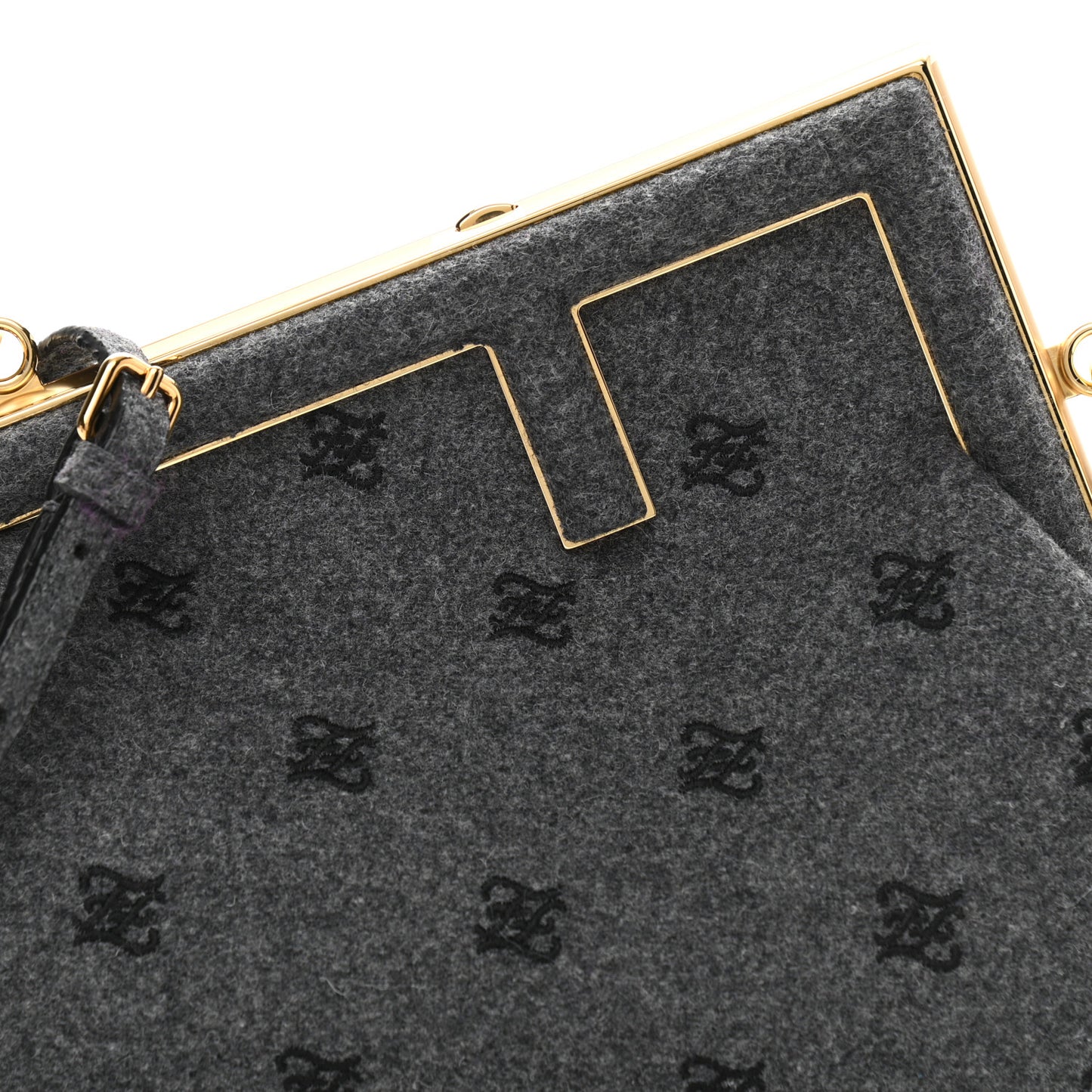 Flannel Karligraphy Embroidered Small Fendi First Grey