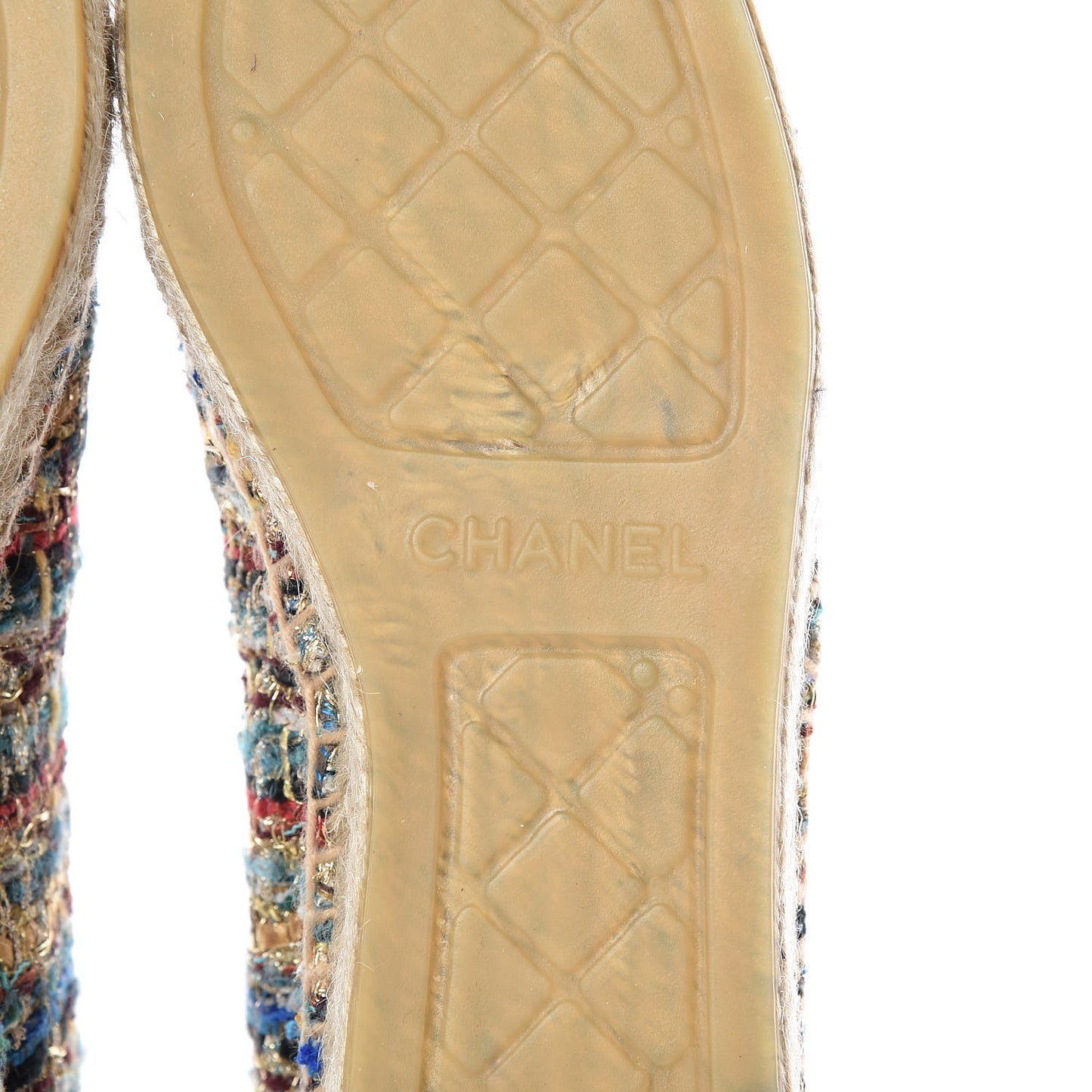 Tweed Grosgrain CC Espadrilles 36 Multicolor