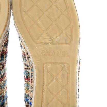 Chanel Tweed Grosgrain CC Espadrilles 36 Multicolor 6 of 10