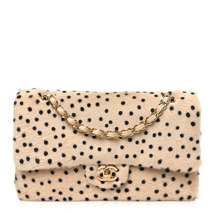Chanel Pony Hair Cheetah Printed Creative Fabrics Flap Light Beige Black 1 of 11