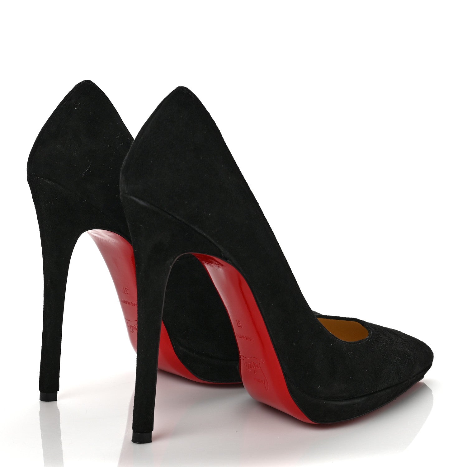 Christian Louboutin Suede Pigalle 100 Pumps 37 Black 4 of 8