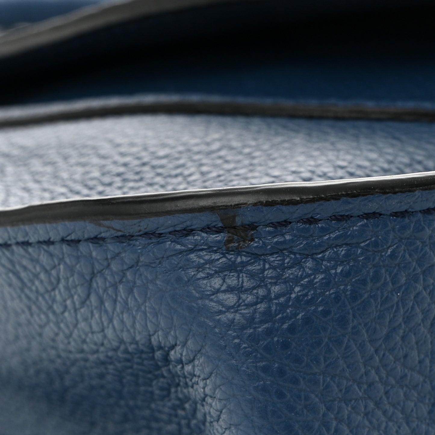 Calfskin Small Marcie Satchel Deep Denim