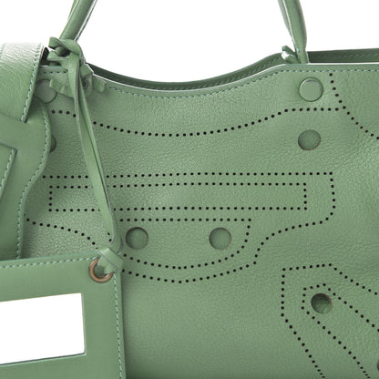 Balenciaga Chevre Perforated Blackout Hardware Nano City Green 11 of 12