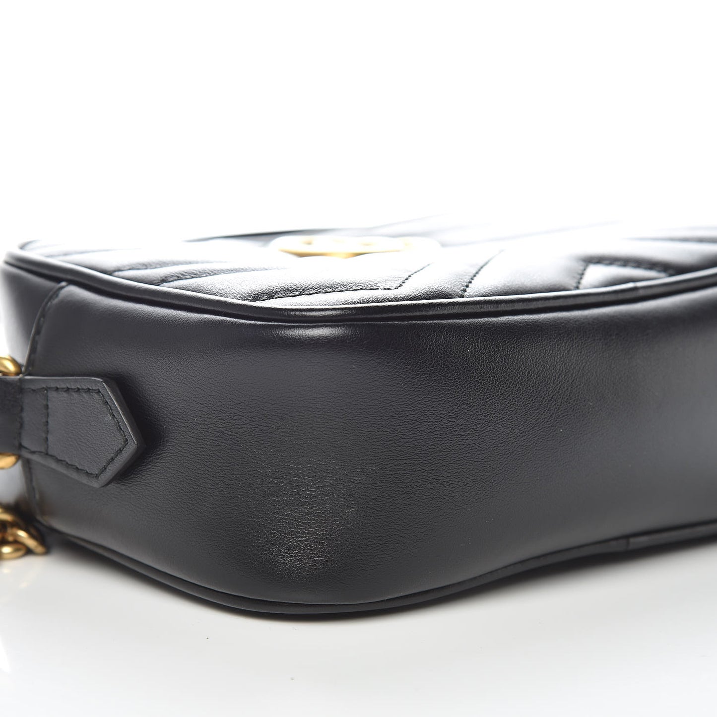 Calfskin Matelasse Mini GG Marmont Chain Shoulder Bag Black