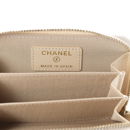 Chanel Lambskin Quilted 19 Zip Around Coin Purse Wallet Beige 6 of 8