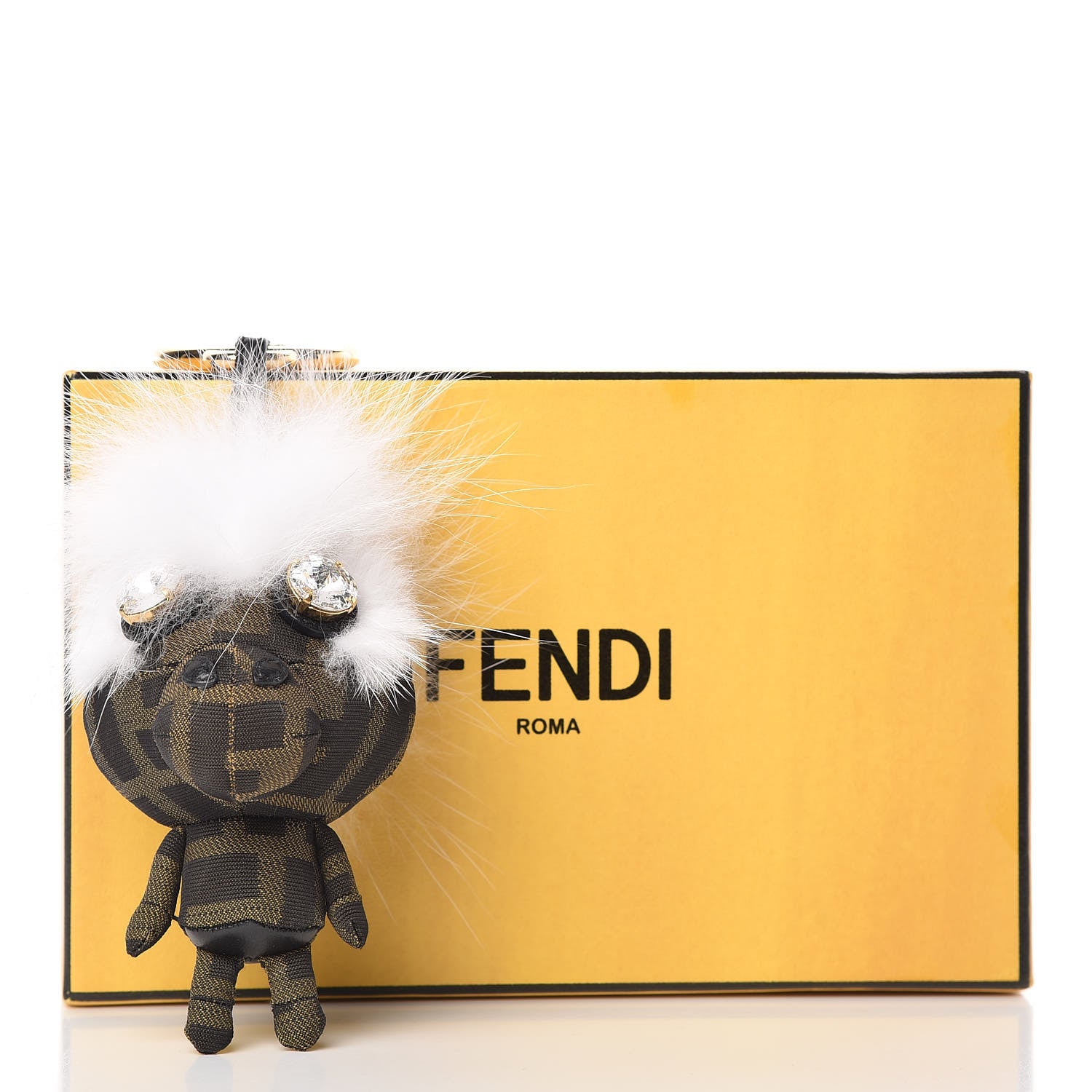 Fendi Zucca Fox Fur F is Space Monkey Bag Charm Multicolor 4 of 4