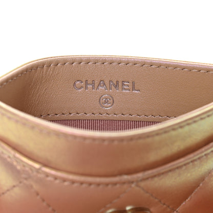 Chanel Iridescent Calfskin Quilted Card Holder Pink 6 of 9