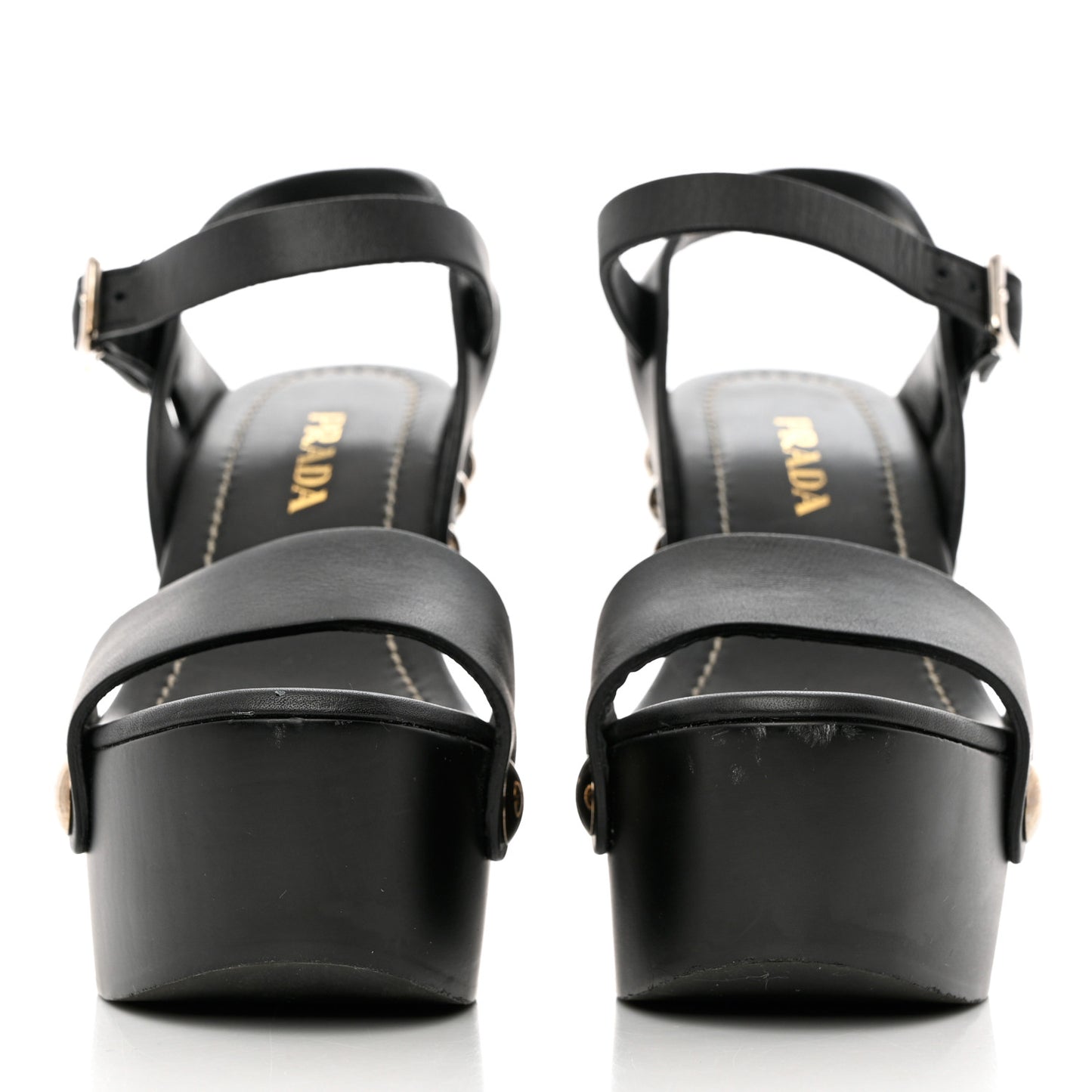 Calfskin Platform Slingback Sandals 37 Black