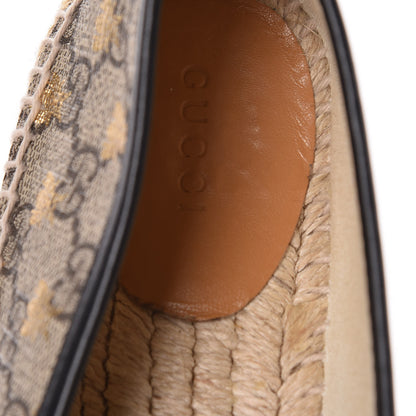 Gucci GG Supreme Monogram Bees Espadrille Flats 38 Beige Ebony Oro Black 10 of 11