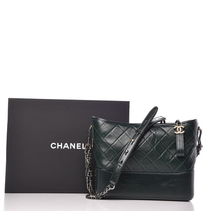 Chanel Aged Calfskin Quilted Medium Gabrielle Hobo Green 8 of 8
